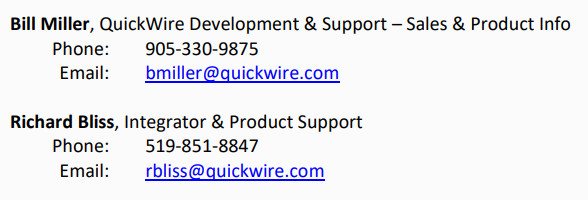QuickWire Labs Contact Information